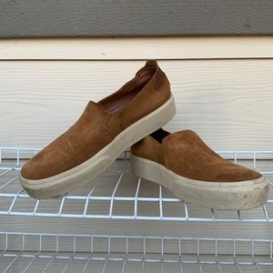 Frye men’s slip on shoes 9.5 suede camel tan brown